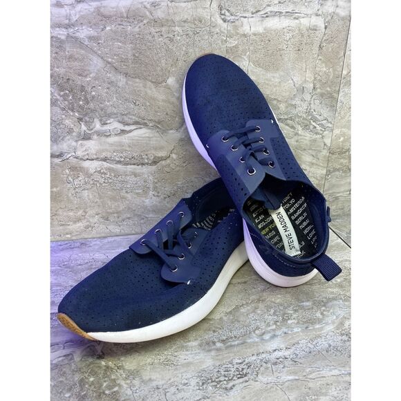 Steve Madden Other - Steve Madden Men's 9 Blue Suede P-CHYLL Perforated Low Top Sneakers